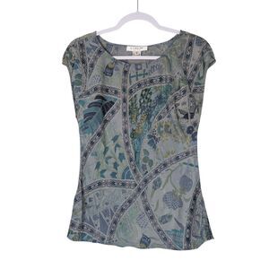 Citron Santa Monica Silk Artsy Floral Mythical Animals Tank Medium